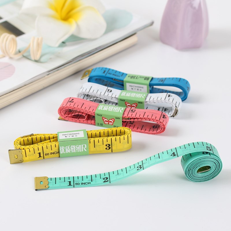 Thước dây đo eo mini bản nhỏ 1,5m Soft Flat Tape Ruler cuộn 150cm đo chiều cao