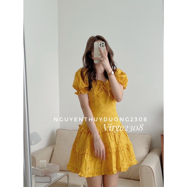 [NEW]VÁY THÔ CUTOUT LAZER TẦNG CỔ BÈO”LOREAL DRESS” TIỂU THƯ