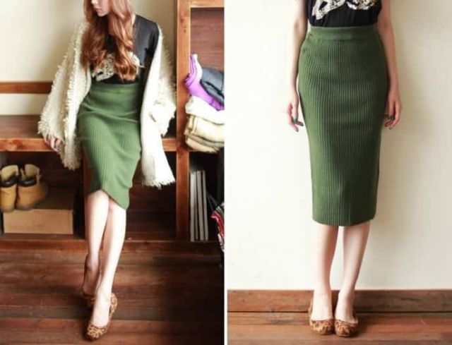 Chân. Váy len bút chì xẻ trước | BigBuy360 - bigbuy360.vn