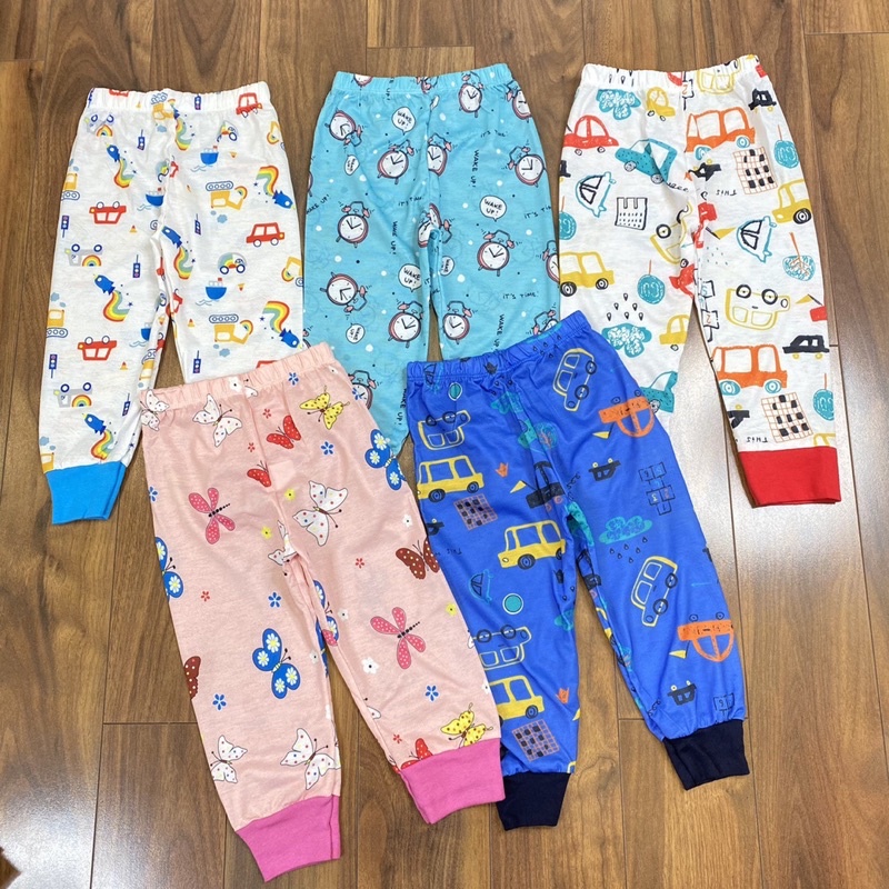 Combo 5 Quần dài Bé trai Bé gái chất vải thông hơi size 6-16kg - Quần chục thu đông cho bé