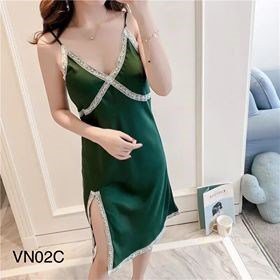 Váy ngủ lụa viền xẻ Lylylorem VN02C