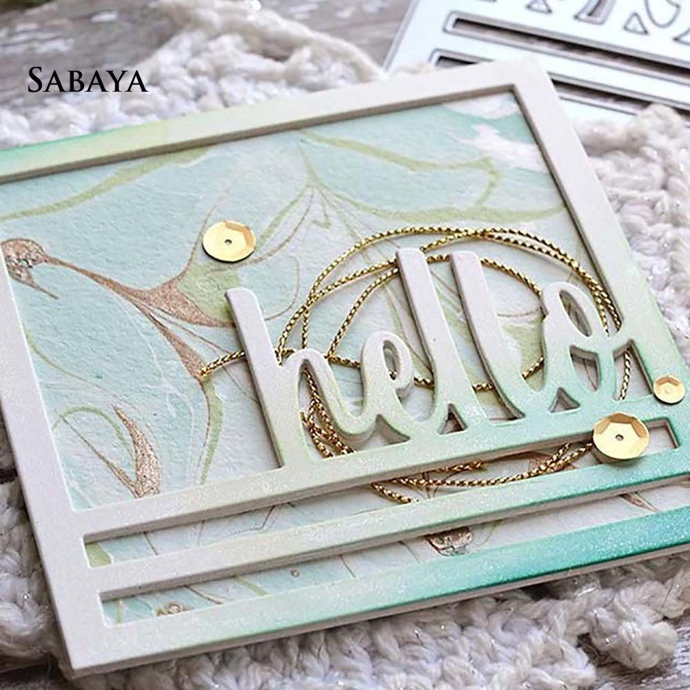 Khuôn Cắt Giấy Làm Từ Kim Loại Hình Chữ Hello Cách Điệu Trang Trí Scrapbook