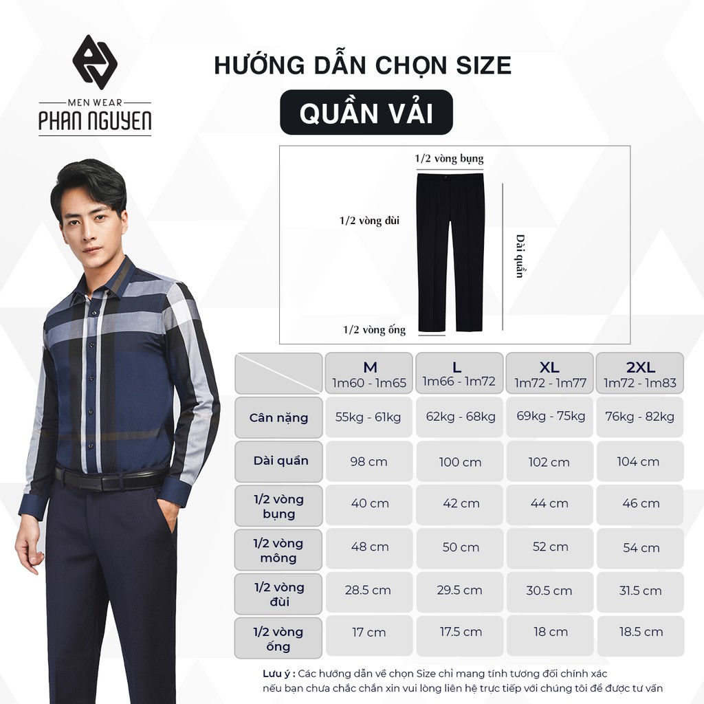 Quần tây nam công sở PHAN NGUYỄN thiết kế tối giản, chất liệu cotton poly không nhăn, không xù vải QVL.619 - 621