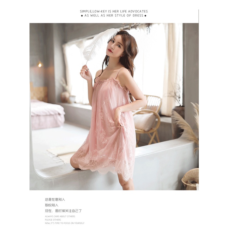 Đầm Ngủ Sexy|Váy Ngủ Ren ❣️FreeShip - Tặng Kèm Quần Chip Xinh❣️Voan Ren 2 Lớp Cao Cấp Mềm Mát Mịn Quyến Rũ
