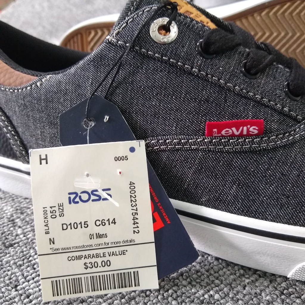 GIÀY NAM LEVI'S ETHAN CHM WX BLACK CHAMBRAY -  HÀNG MỸ XÁCH TAY - MINH GA US