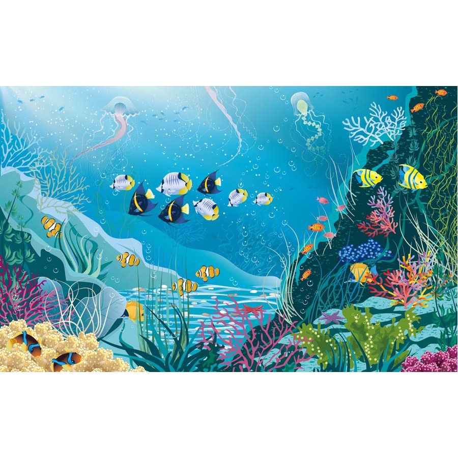 Tranh Dán Tường Họa Tiết Thế Giới Đại Dương 3D Hót Nhất, được ưa chuộng nhất hiện nay