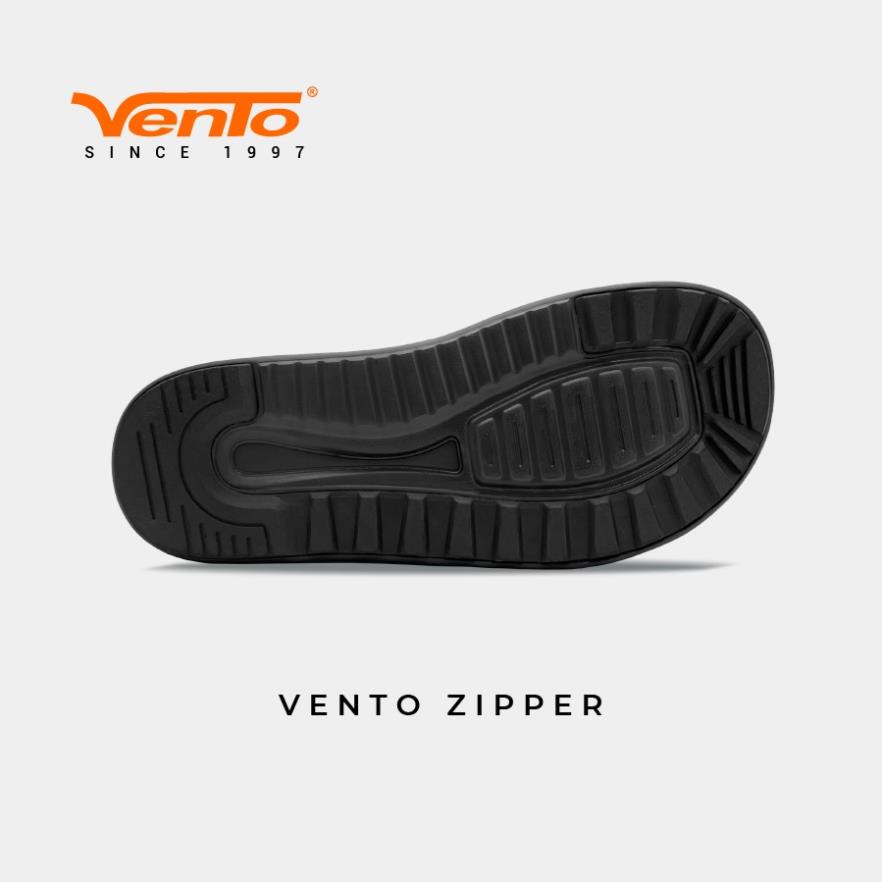 Dép Quai Ngang Nam Vento Chính Hãng ZIPPER NB120 Màu Đen