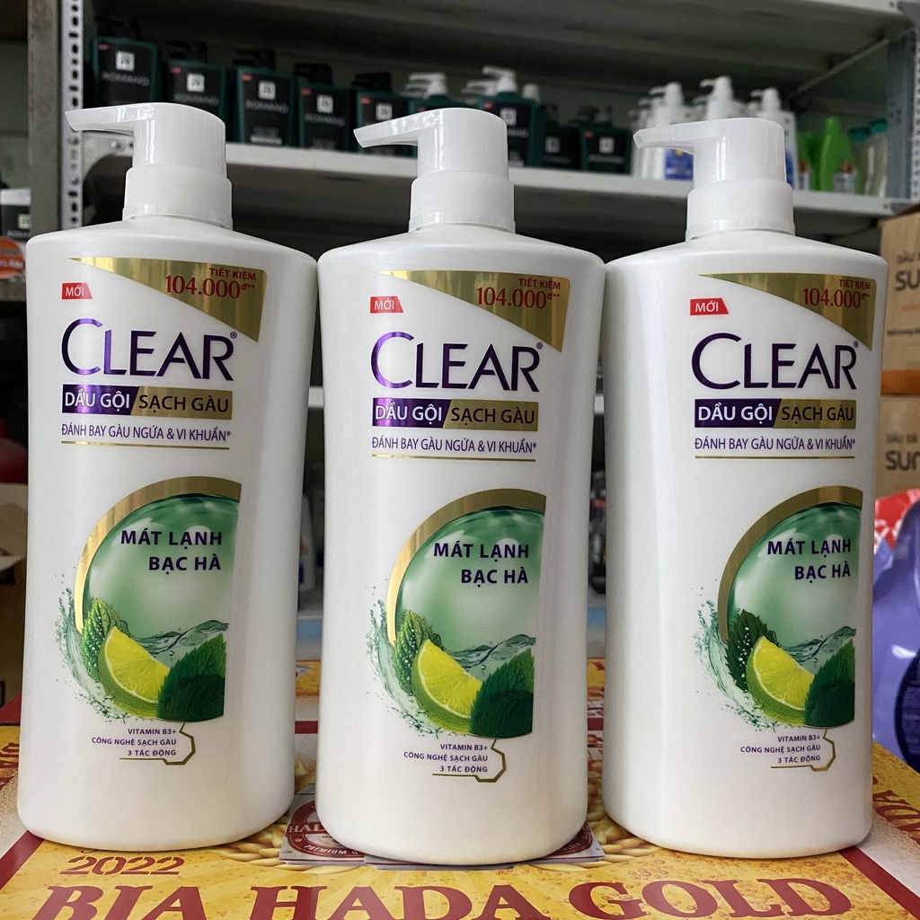 Dầu Gội Đầu Sạch Gầu Clear Mát Lạnh Bạc Hà, Nuôi dưỡng Da Đầu 880g