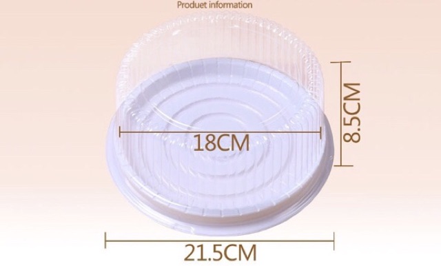 10 Hộp nhựa pet đựng bánh 18cm A022 đế trắng chuẩn Size 18cm | BigBuy360 - bigbuy360.vn
