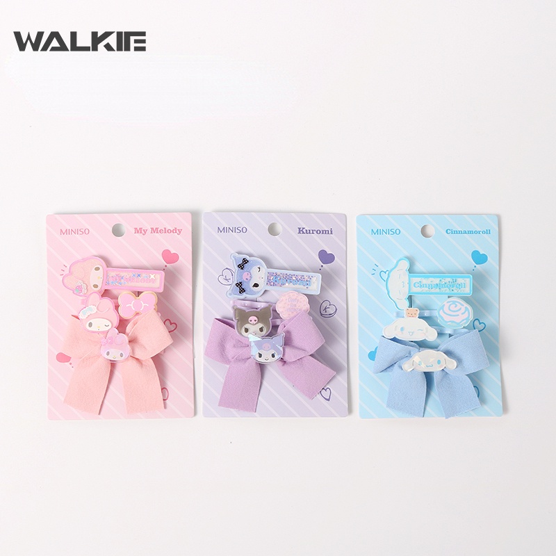 SANRIO Kẹp Tóc Hình Nơ Hoạt Hình Dễ Thương Cho Bé Gái
