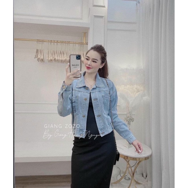 Áo khoác bò thêu chữ thụng [HOT NHẤT] chất siêu xịn