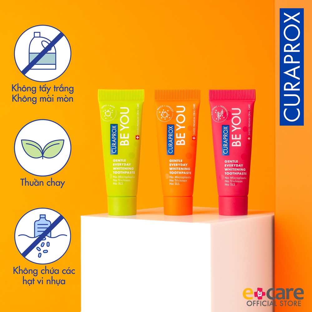 Kem đánh răng Curaprox BE YOU trắng răng tự nhiên 60ml [Táo + Lô hội]