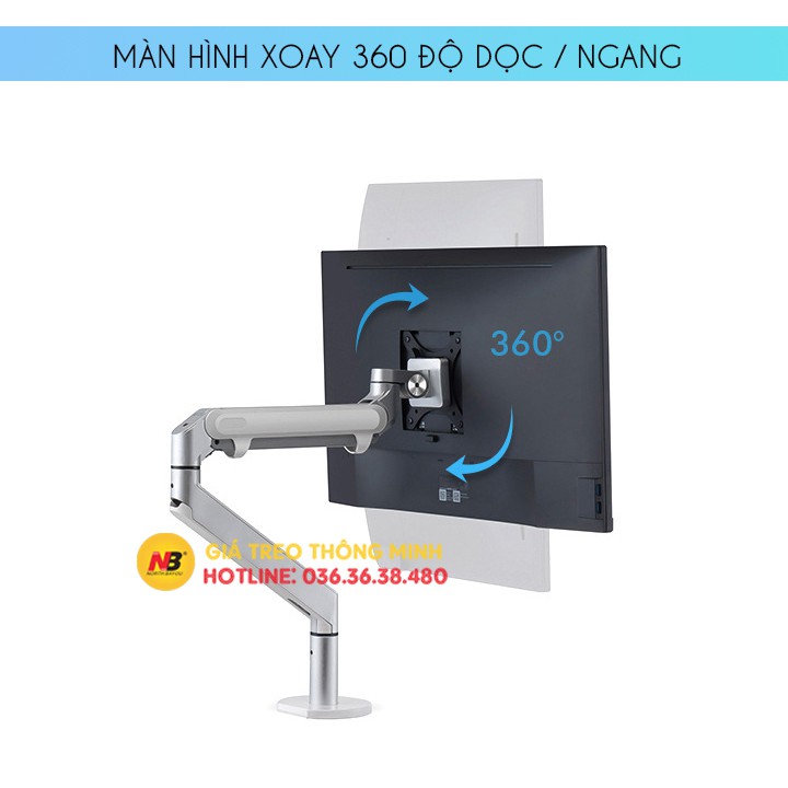 Giá Treo Màn Hình Máy Tính OZ 1 17 - 24 - 27 - 32 inch / Tay Treo Màn Hình Hợp Kim Nhôm [Cao Cấp Hơn NB F80 - NB F100A ]