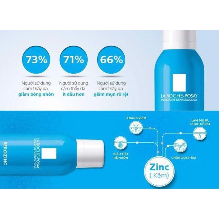 Nước xịt khoáng làm dịu da, giảm bóng nhờn cho da dầu mụn La Roche-Posay Serozinc 50ml 🌟 | BigBuy360 - bigbuy360.vn
