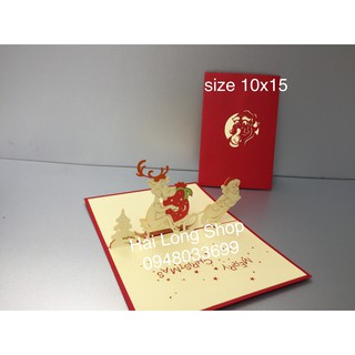 Santa 1 - noel - thiệp 3d