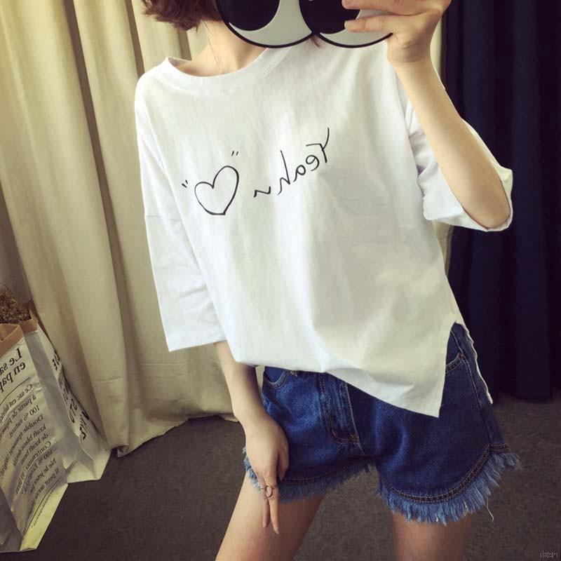 Áo thun nữ ngắn tay in chữ nhiều màu sắc