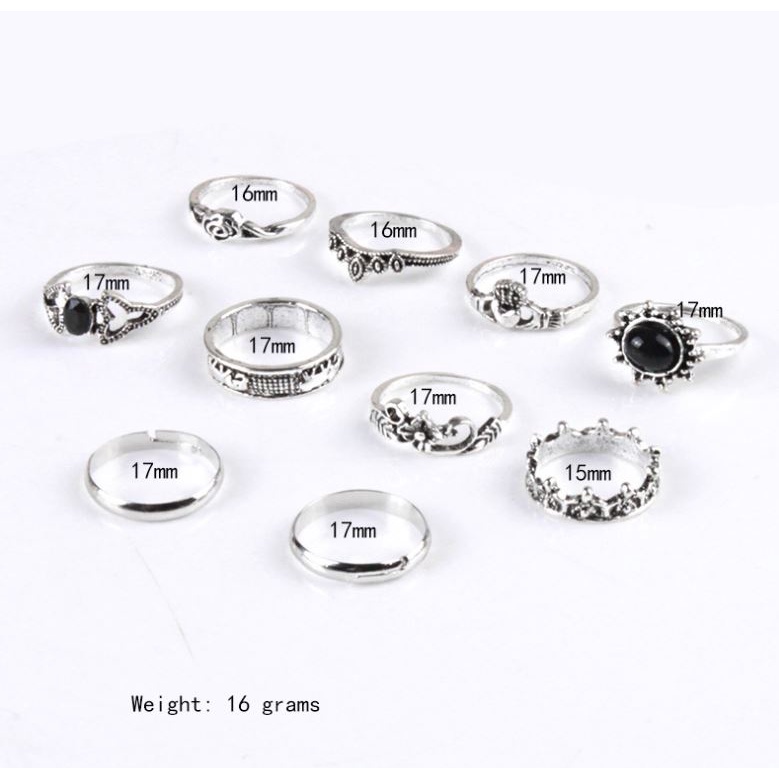 Bộ 10 Nhẫn Hoa Văn Tình Yêu 2M29