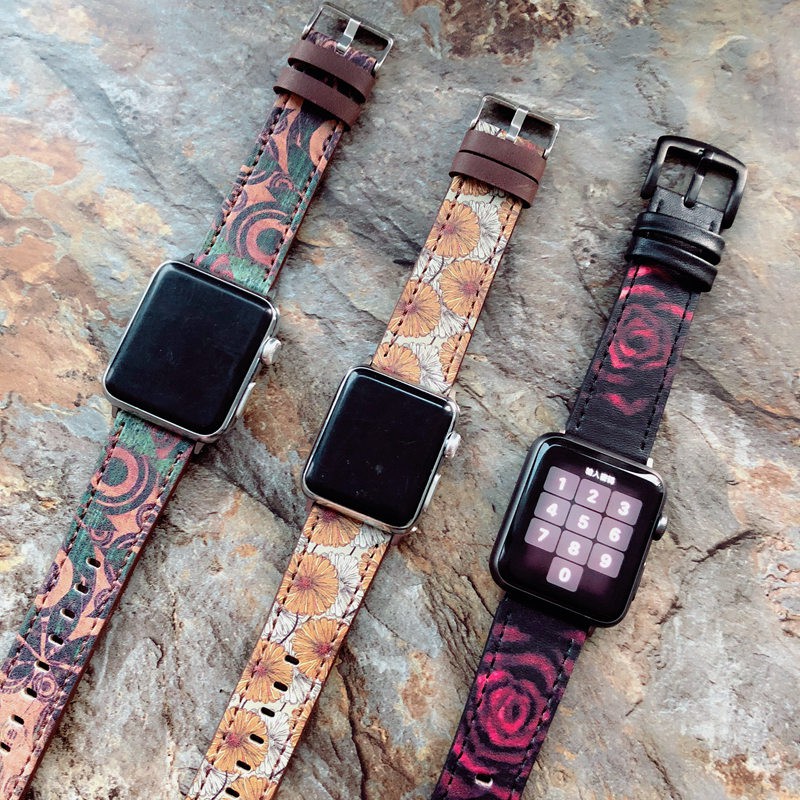 Dây Đeo In Họa Tiết Tranh Sơn Dầu Phong Cách Retro Cho Đồng Hồ Apple Watch