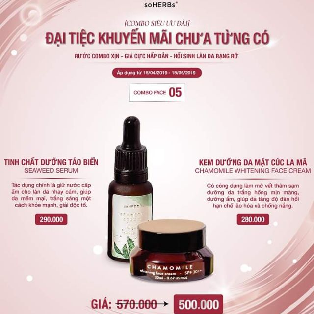 Bộ đôi Cúc la mã & serum trà xanh