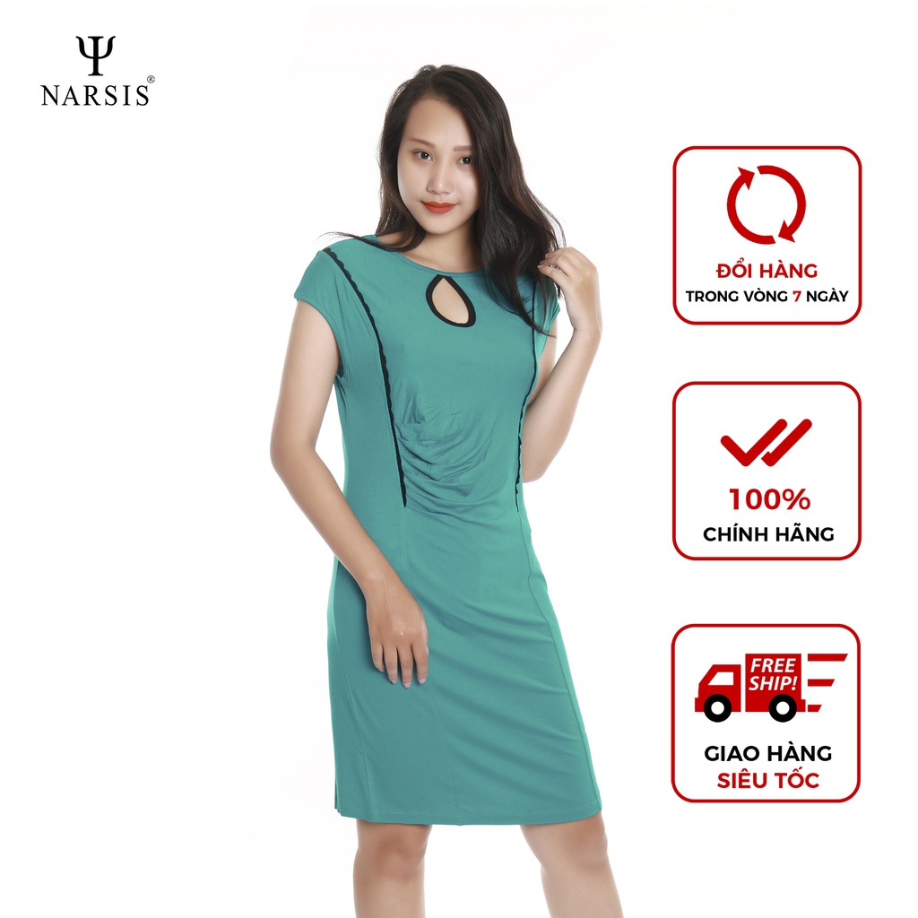 Váy nữ NARSIS New1263A màu xanh cẩm thạch