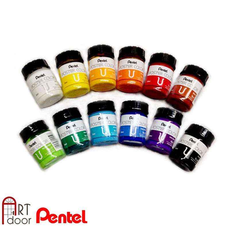 [ARTDOOR] Bộ màu vẽ Poster PENTEL Postercolor dạng Hũ (hộp giấy)