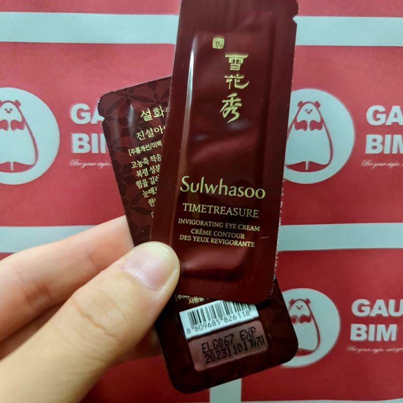 Kem mắt thông đỏ giảm quầng thâm, vết chân chim, chống lão hóa Sulwhasoo Timetreasure Invigorating Eye Cream