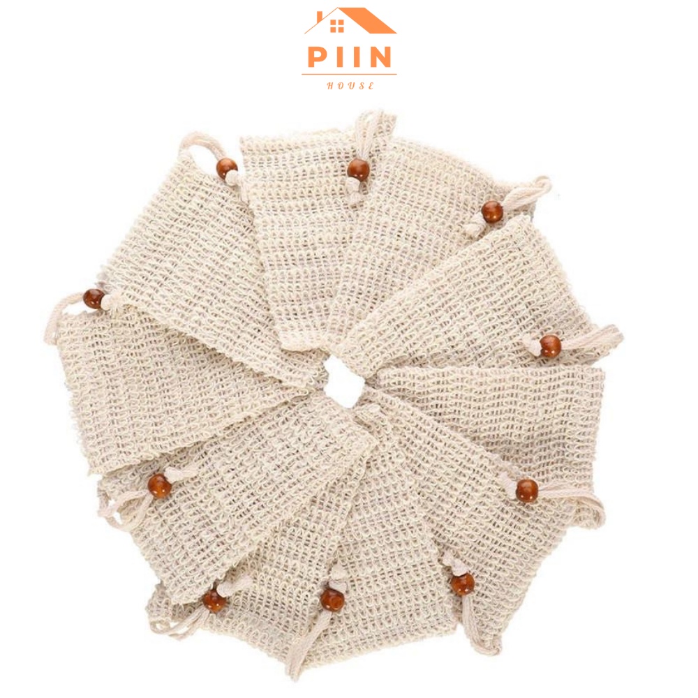 Túi lưới đựng xà phòng tạo bọt tiện lợi PIIN HOUSE làm sạch bụi mịn, tẩy da chết trị mụn lưng hiệu quả