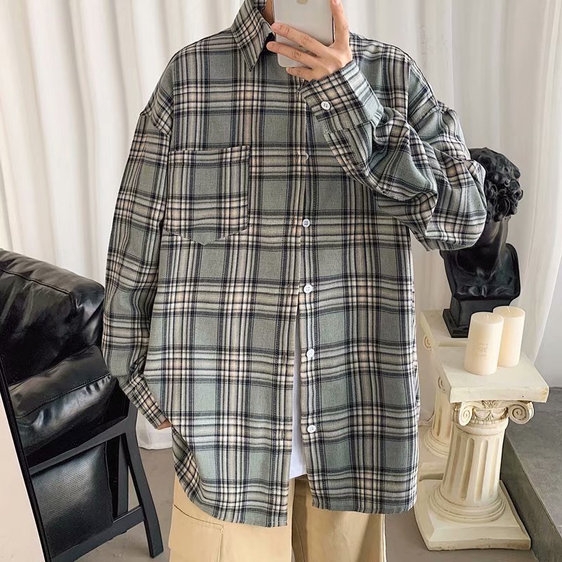 Áo Khoác Sơ Mi Tay Dài Kẻ Sọc Ca Rô Tf2 Cho Nam | BigBuy360 - bigbuy360.vn