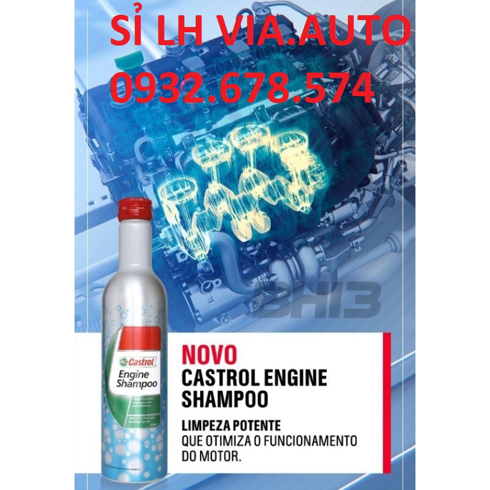 DUNG DỊCH SÚC RỬA ĐỘNG CƠ Ô TÔ VÀ XE MÁY CASTROL ENGINE SHAMPOO 300ML