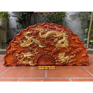 Tranh quạt gỗ Tứ Linh
