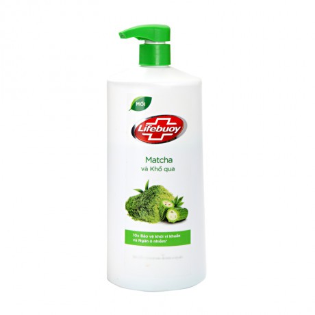 Sữa tắm Detox bảo vệ khỏi vi khuẩn Lifebuoy Matcha và khổ qua 831ml, Tặng sữa tắm 245ml