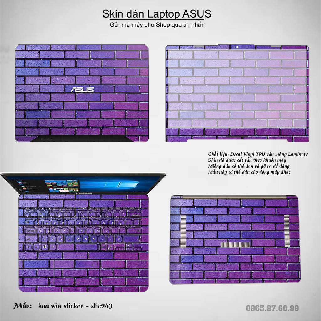 Skin dán Laptop Asus in hình Hoa văn sticker nhiều mẫu 39 (inbox mã máy cho Shop)