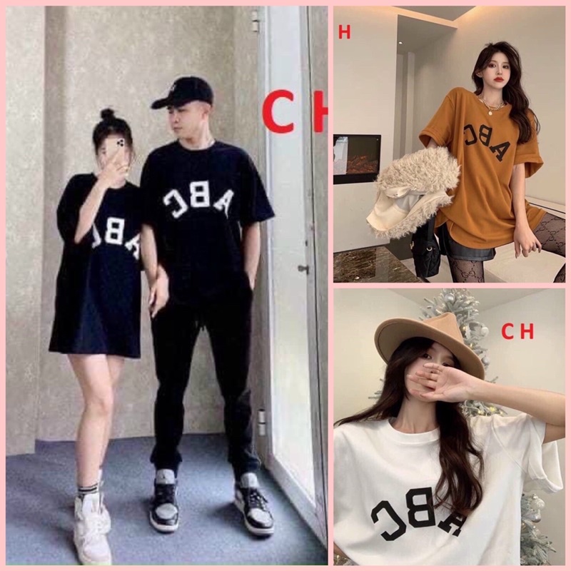 Áo thun ABCChất cotton suForm thụng tay lỡkiểu dáng Unisexphong cách ao thun Nam và Nữ giá rẻ nhất