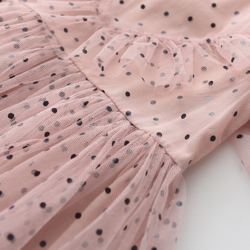 BEAR LEADER Đầm công chúa Bear Leader họa tiết chấm bi cho bé gái 3-7 tuổi 2021