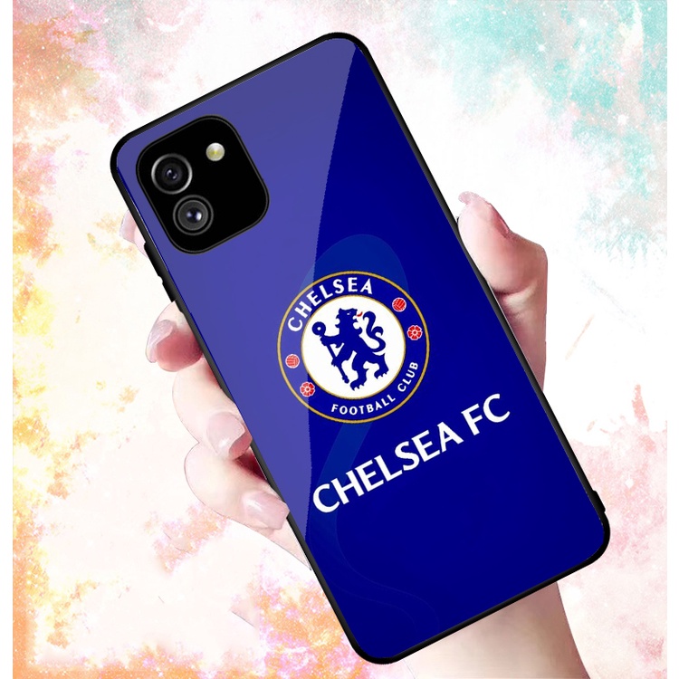 Ốp Lưng SAMSUNG GALAXY A03 mặt kính cường lực cao cấp In hình Câu Lạc Bộ Bóng Đá