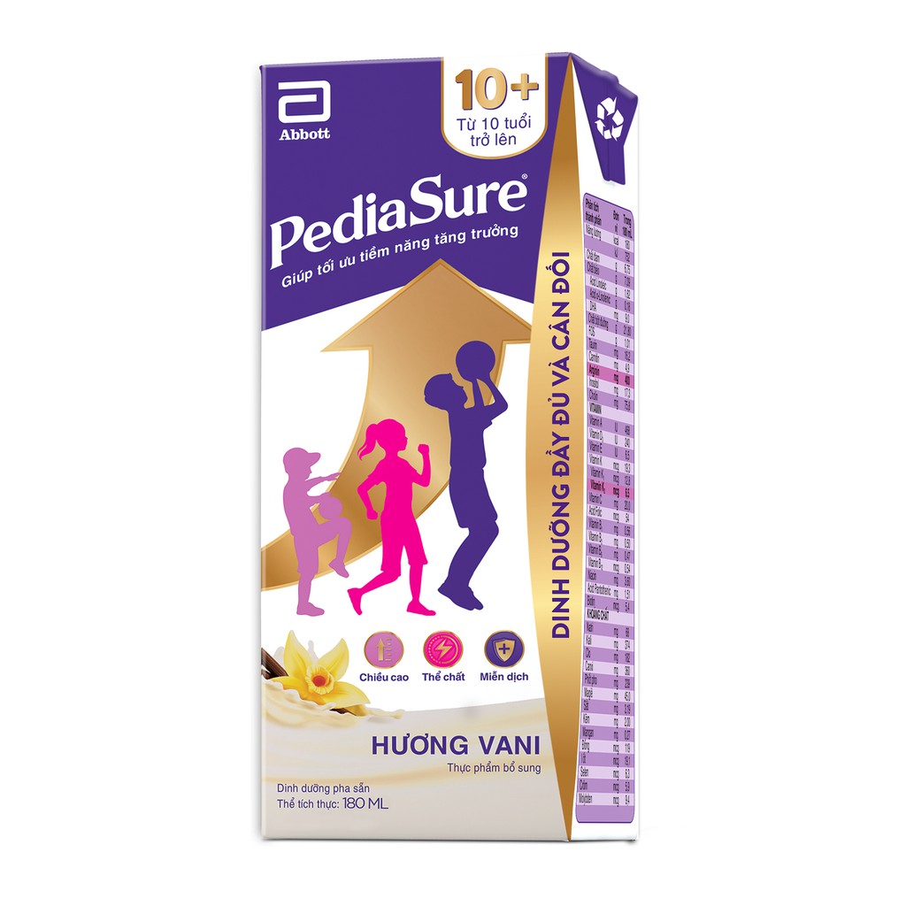 Lốc 4 Hộp Pediasure 10+ Cho Trẻ Từ 10 Tuổi 180ml/Hộp