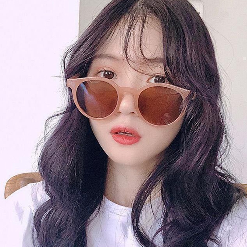 Kính Mát Gọng Tròn Chống Tia UV400 JP6 Phong Cách Hàn Quốc Cho Nữ