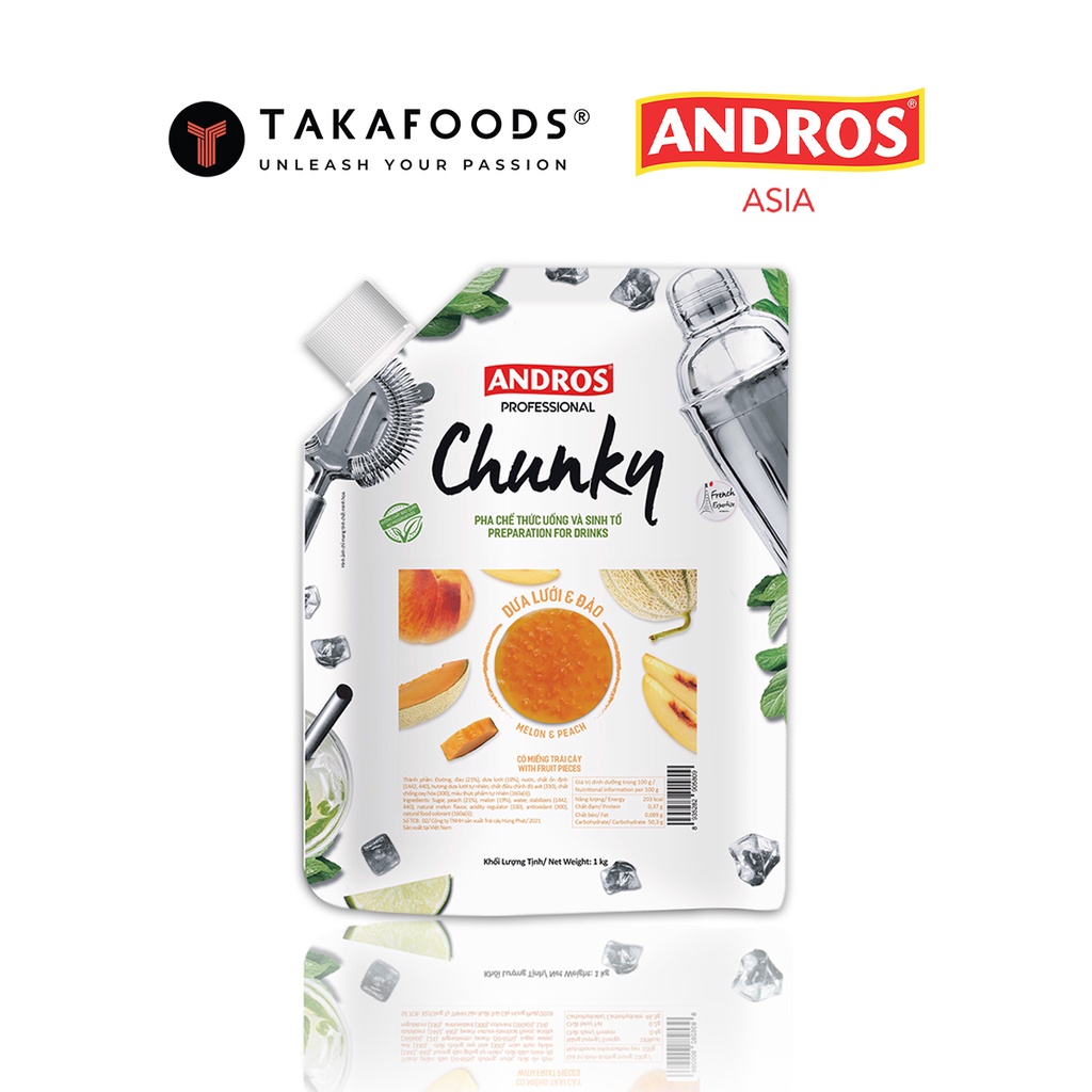 Mứt Trái Cây Chunky Dưa Lưới Đào Bịch 1Kg.Hàng công ty có sẵn giao ngay