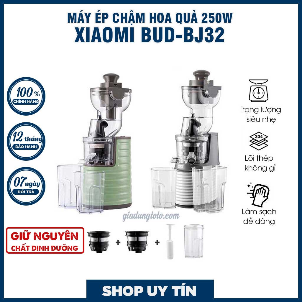 Máy Ép Chậm Rau Củ Quả Xiaomi BUD BJ32/BJ31 Công Suất 250W Đạt Tiêu Chuẩn FDA Tặng Kèm Cối Ép 5.0