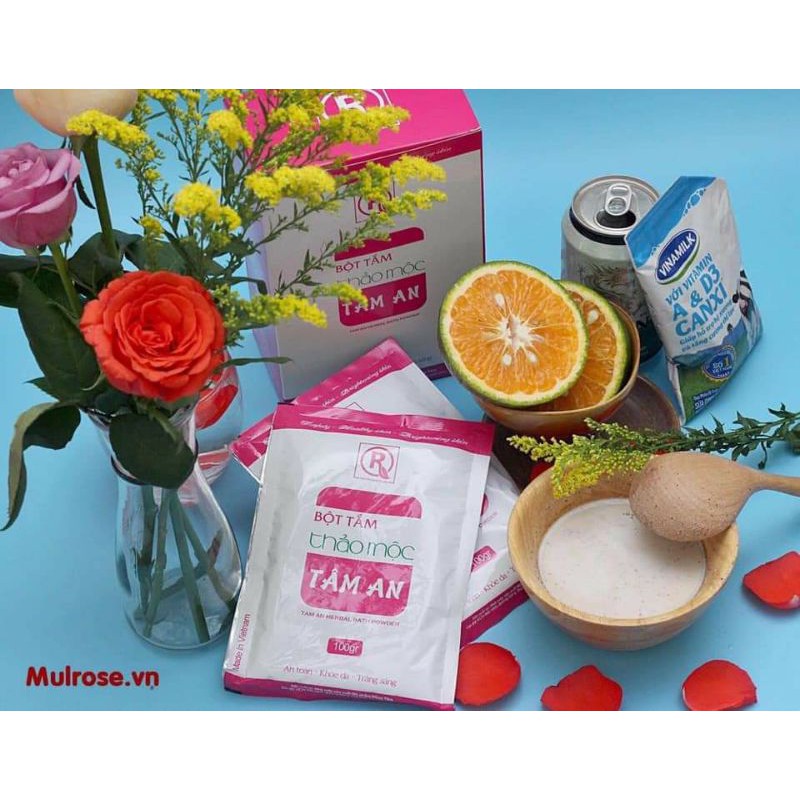 Bột Tắm Thảo Mộc Tâm An Handmade [ Chính Hãng] 100G, Tẩy Tế Bào Chết Body, Giảm Viêm Nang Lông..
