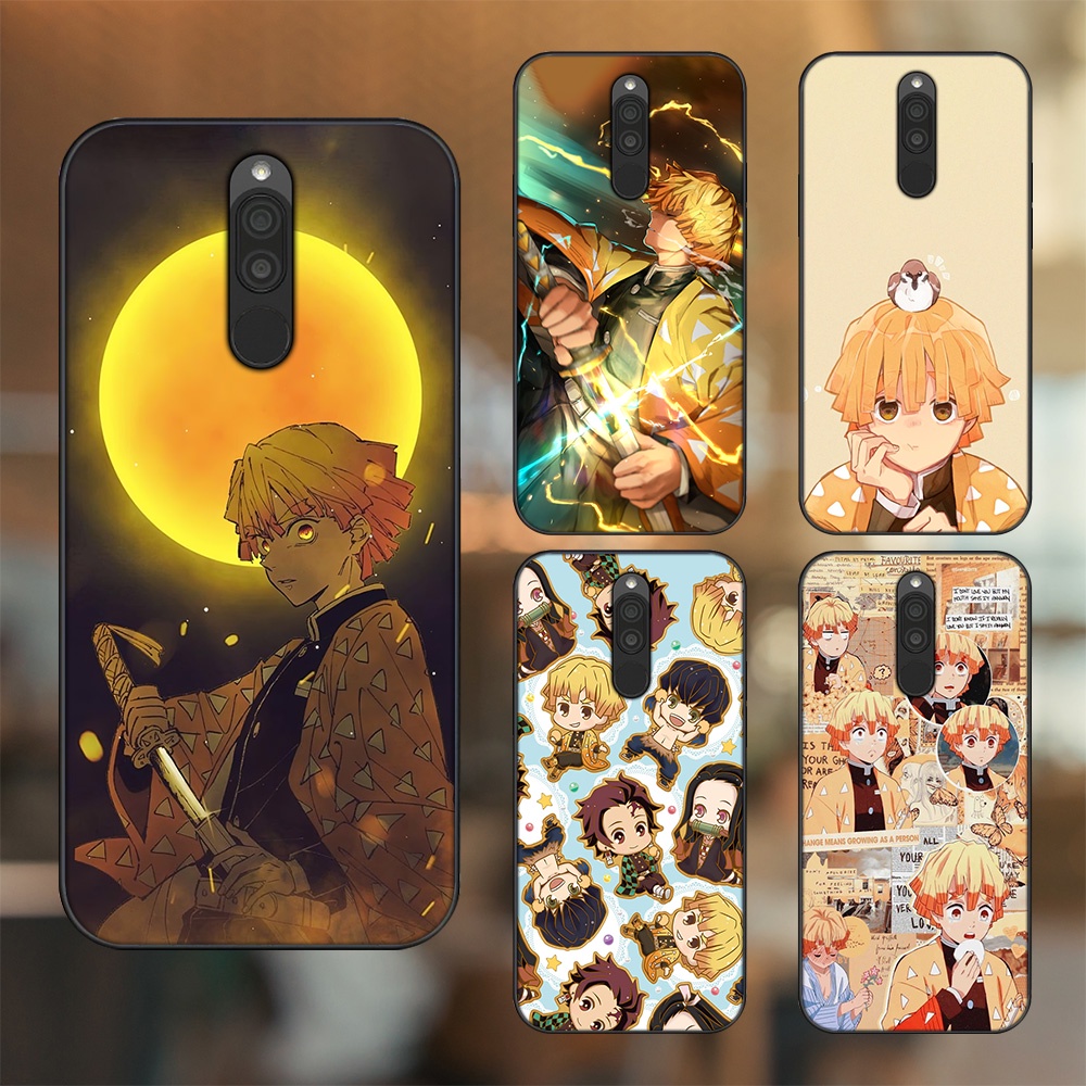 Ốp lưng Xiaomi Redmi 8 viền đen in hình Zenitsu Kimetsu no Yaiba