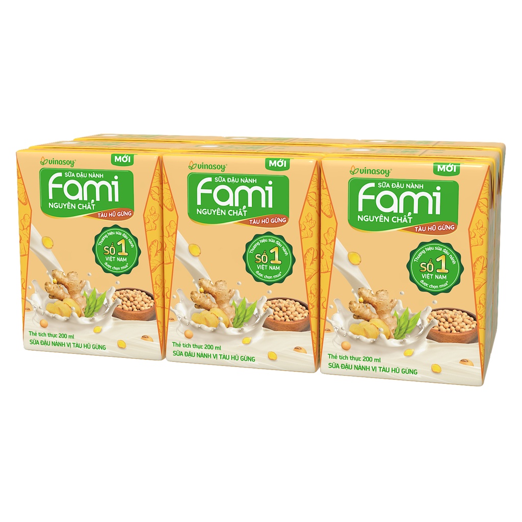 Thùng sữa đậu nành Fami Canxi Phô Mai (36 hộp x 200ml) + Combo 2 lốc Tàu Hũ Gừng và Sữa dừa (12 hộp x 200ml)