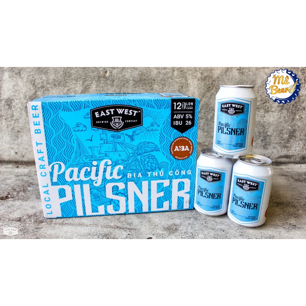 [MUA TẠI ĐÀ NẴNG - FREE SHIP] Bia East West Pacific Pilsner 5% – Lon 330ml – Thùng 12 lon