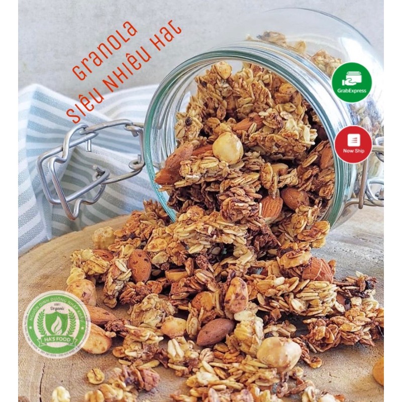 Granola ăn kiêng hafood, ngũ cốc giảm cân nhiều hạt vị mật ong