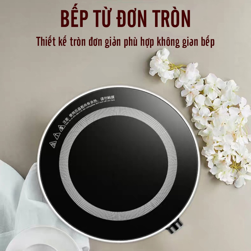 Bếp từ đơn tròn kalas bếp từ dương công suất 2200W  mặt kính cường lực phím cơ chế độ an toàn bảo hành 6 tháng