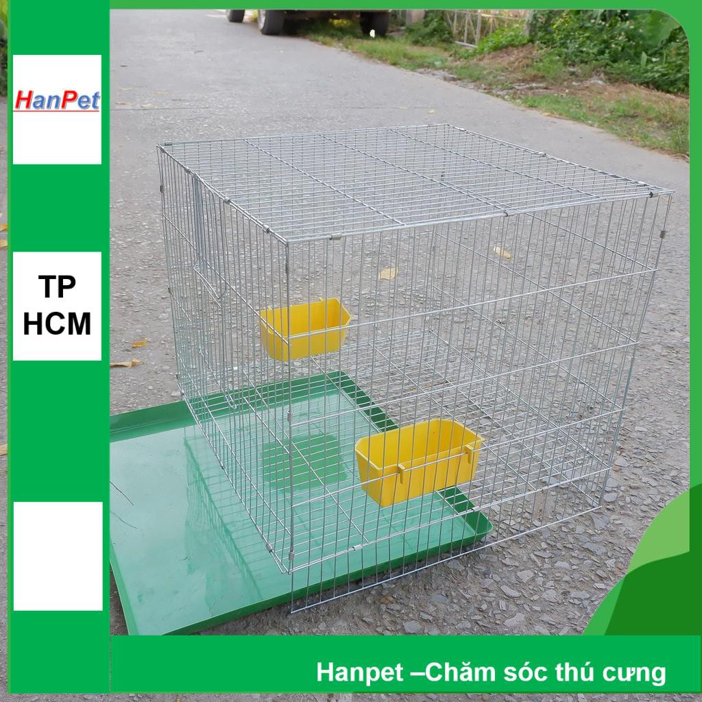 Lồng chim cảnh lắp ghép ( 50x50x50cm) - Lồng thú cưng sơn tĩnh điện màu trắng + tặng máng ăn, máng uống, khay - hanpet