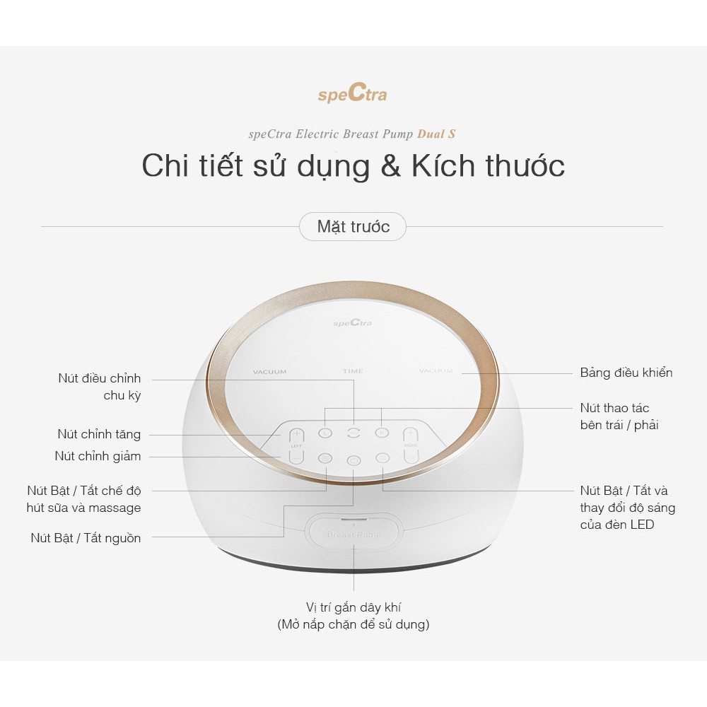 Máy Hút Sữa Điện Đôi Kép Spectra Dual S - Tặng 4 món trị giá 999k