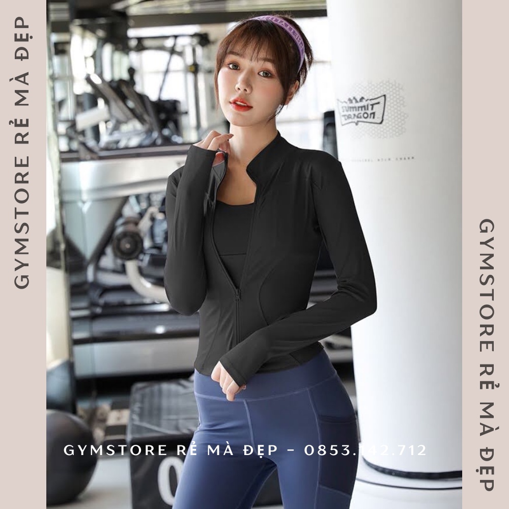 Áo khoác tập gym tập yoga thể thao nữ áo dài tay giá rẻ Gymstore 011