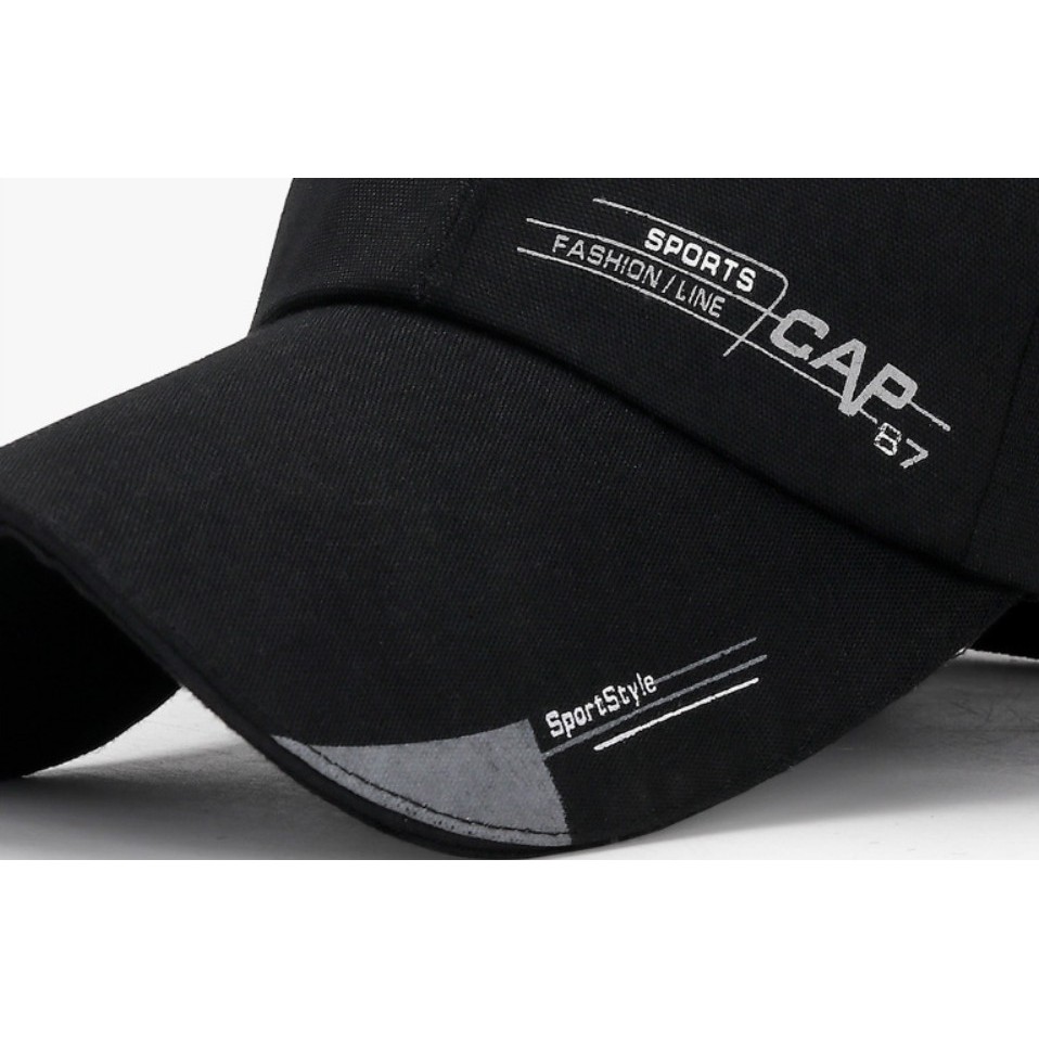 Mũ lưỡi trai Sport Cap khóa đồng cao cấp màu đen