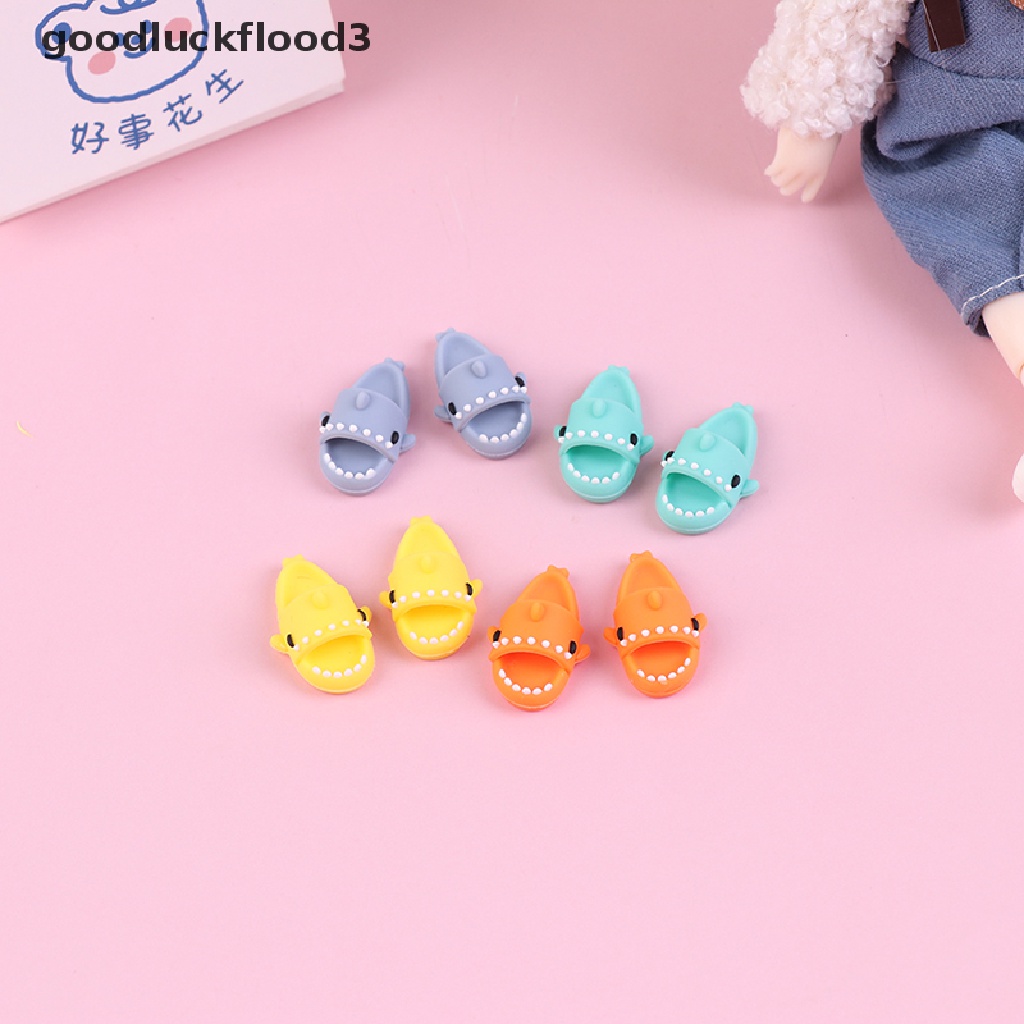 1 Đôi Dép Hình Cá Mập Dễ Thương Cho Búp Bê Ob11 1 / 12 1: 12